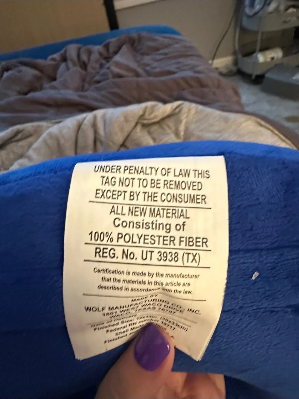 Plush Neck Travel Pillow in Blue - Comfort Support